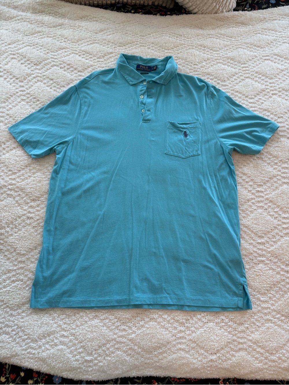 Ralph Lauren Men’s Turquoise Short-Sleeve Pocket Polo